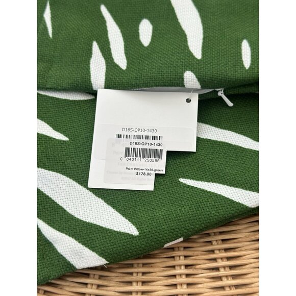 NEW Serena & Lily Palm Outdoor Pillow Cover (14”x30”)-Green - Picture 2 of 2